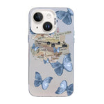 Capa de telemóvel híbrida TPU PC com padrão de borboleta e banho prateado, Para iPhone 13 Pro Max, Para iPhone 13 Pro, Para iPhone 13, Para iPhone 13 mini, Para iPhone 12 Pro Max, Para iPhone 12 Pro