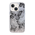 Capa de telemóvel híbrida TPU PC com padrão de borboleta e banho prateado, Para iPhone 13 Pro Max, Para iPhone 13 Pro, Para iPhone 13, Para iPhone 13 mini, Para iPhone 12 Pro Max, Para iPhone 12 Pro