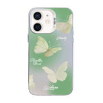 Capa de Telemóvel Híbrida em PC com TPU e Revestimento Prateado com Padrão de Borboleta, Para iPhone 12 mini, Para iPhone 11 Pro Max, Para iPhone 11, Para iPhone 11 Pro, Para iPhone XS / X, Para iPhone XR