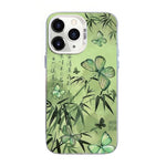Capa de Telemóvel Híbrida em PC com TPU e Revestimento Prateado com Padrão de Borboleta, Para iPhone 12 mini, Para iPhone 11 Pro Max, Para iPhone 11, Para iPhone 11 Pro, Para iPhone XS / X, Para iPhone XR