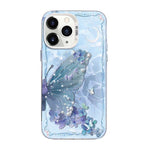 Capa de Telemóvel Híbrida em PC com TPU e Revestimento Prateado com Padrão de Borboleta, Para iPhone 12 mini, Para iPhone 11 Pro Max, Para iPhone 11, Para iPhone 11 Pro, Para iPhone XS / X, Para iPhone XR
