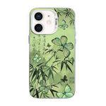Capa de Telemóvel Híbrida em PC com TPU e Revestimento Prateado com Padrão de Borboleta, Para iPhone 12 mini, Para iPhone 11 Pro Max, Para iPhone 11, Para iPhone 11 Pro, Para iPhone XS / X, Para iPhone XR