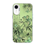 Capa de Telemóvel Híbrida em PC com TPU e Revestimento Prateado com Padrão de Borboleta, Para iPhone 12 mini, Para iPhone 11 Pro Max, Para iPhone 11, Para iPhone 11 Pro, Para iPhone XS / X, Para iPhone XR