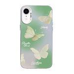 Capa de Telemóvel Híbrida em PC com TPU e Revestimento Prateado com Padrão de Borboleta, Para iPhone 12 mini, Para iPhone 11 Pro Max, Para iPhone 11, Para iPhone 11 Pro, Para iPhone XS / X, Para iPhone XR