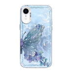 Capa de Telemóvel Híbrida em PC com TPU e Revestimento Prateado com Padrão de Borboleta, Para iPhone 12 mini, Para iPhone 11 Pro Max, Para iPhone 11, Para iPhone 11 Pro, Para iPhone XS / X, Para iPhone XR