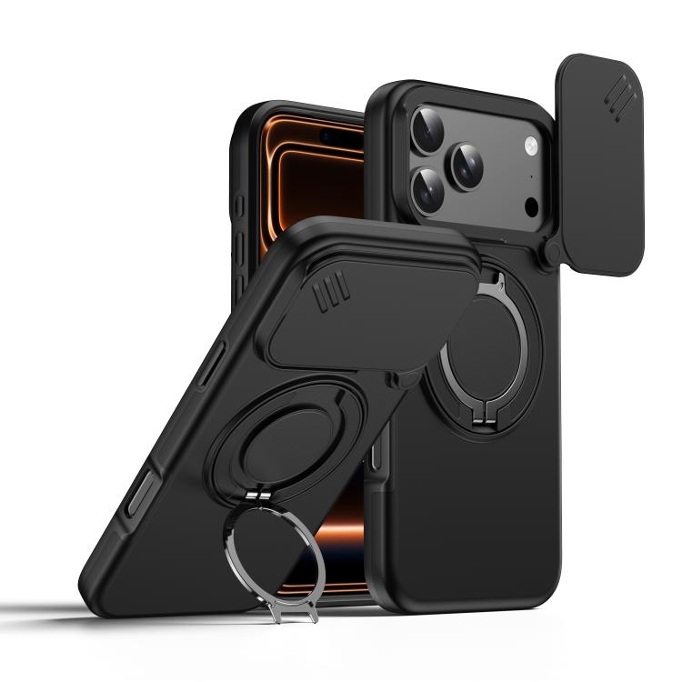 Capa para telemóvel com suporte magnético e escudo deslizante para câmara com rotação, Para iPhone 17 Pro Max, Para iPhone 17 Pro, Para iPhone 17, Para iPhone Air, Para iPhone 16 Pro Max, Para iPhone 16 Pro