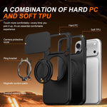 Capa para telemóvel com suporte magnético e escudo deslizante para câmara com rotação, Para iPhone 17 Pro Max, Para iPhone 17 Pro, Para iPhone 17, Para iPhone Air, Para iPhone 16 Pro Max, Para iPhone 16 Pro