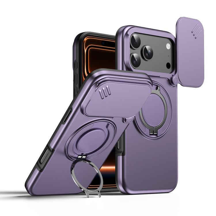 Capa para telemóvel com suporte magnético e escudo deslizante para câmara com rotação, Para iPhone 17 Pro Max, Para iPhone 17 Pro, Para iPhone 17, Para iPhone Air, Para iPhone 16 Pro Max, Para iPhone 16 Pro