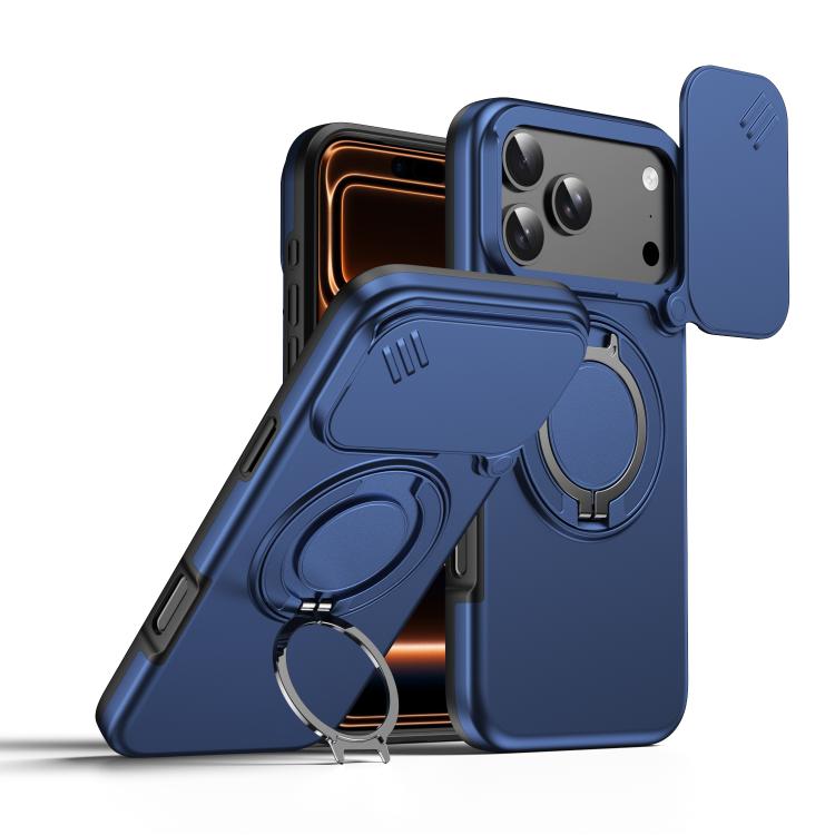 Capa para telemóvel com suporte magnético e escudo deslizante para câmara com rotação, Para iPhone 17 Pro Max, Para iPhone 17 Pro, Para iPhone 17, Para iPhone Air, Para iPhone 16 Pro Max, Para iPhone 16 Pro