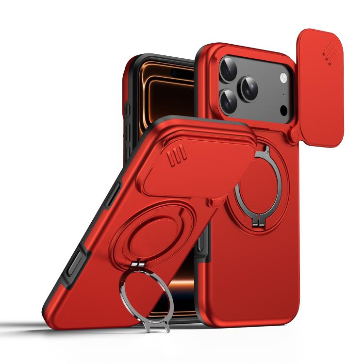Capa para telemóvel com suporte magnético e escudo deslizante para câmara com rotação, Para iPhone 17 Pro Max, Para iPhone 17 Pro, Para iPhone 17, Para iPhone Air, Para iPhone 16 Pro Max, Para iPhone 16 Pro