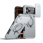 Capa para telemóvel com suporte magnético e escudo deslizante para câmara com rotação, Para iPhone 17 Pro Max, Para iPhone 17 Pro, Para iPhone 17, Para iPhone Air, Para iPhone 16 Pro Max, Para iPhone 16 Pro
