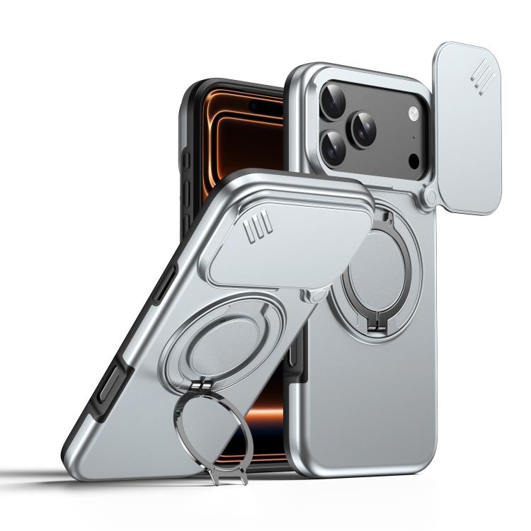 Capa para telemóvel com suporte magnético e escudo deslizante para câmara com rotação, Para iPhone 17 Pro Max, Para iPhone 17 Pro, Para iPhone 17, Para iPhone Air, Para iPhone 16 Pro Max, Para iPhone 16 Pro