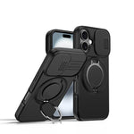 Capa para telemóvel com suporte magnético e escudo deslizante para câmara com rotação, Para iPhone 17 Pro Max, Para iPhone 17 Pro, Para iPhone 17, Para iPhone Air, Para iPhone 16 Pro Max, Para iPhone 16 Pro