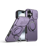 Capa para telemóvel com suporte magnético e escudo deslizante para câmara com rotação, Para iPhone 17 Pro Max, Para iPhone 17 Pro, Para iPhone 17, Para iPhone Air, Para iPhone 16 Pro Max, Para iPhone 16 Pro