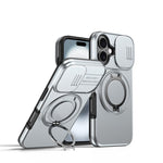 Capa para telemóvel com suporte magnético e escudo deslizante para câmara com rotação, Para iPhone 17 Pro Max, Para iPhone 17 Pro, Para iPhone 17, Para iPhone Air, Para iPhone 16 Pro Max, Para iPhone 16 Pro