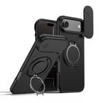 Capa para telemóvel com suporte magnético e escudo deslizante para câmara com rotação, Para iPhone 17 Pro Max, Para iPhone 17 Pro, Para iPhone 17, Para iPhone Air, Para iPhone 16 Pro Max, Para iPhone 16 Pro