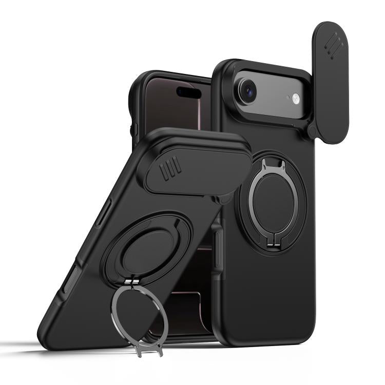 Capa para telemóvel com suporte magnético e escudo deslizante para câmara com rotação, Para iPhone 17 Pro Max, Para iPhone 17 Pro, Para iPhone 17, Para iPhone Air, Para iPhone 16 Pro Max, Para iPhone 16 Pro