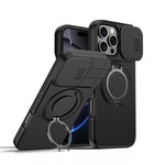 Capa para telemóvel com suporte magnético e escudo deslizante para câmara com rotação, Para iPhone 17 Pro Max, Para iPhone 17 Pro, Para iPhone 17, Para iPhone Air, Para iPhone 16 Pro Max, Para iPhone 16 Pro