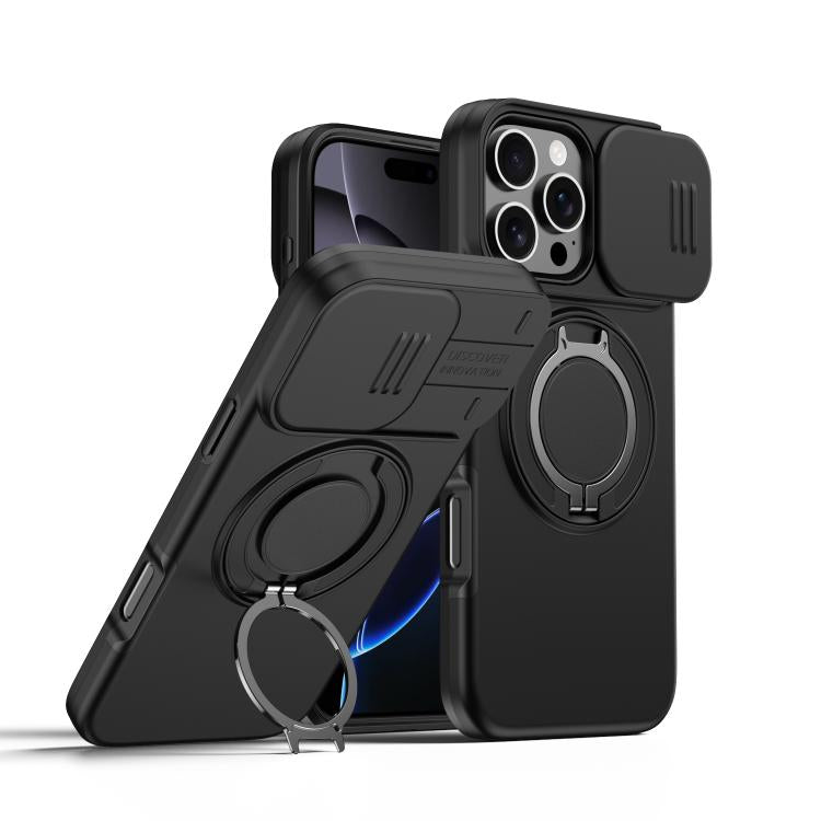 Capa para telemóvel com suporte magnético e escudo deslizante para câmara com rotação, Para iPhone 17 Pro Max, Para iPhone 17 Pro, Para iPhone 17, Para iPhone Air, Para iPhone 16 Pro Max, Para iPhone 16 Pro