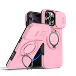 Capa para telemóvel com suporte magnético e escudo deslizante para câmara com rotação, Para iPhone 17 Pro Max, Para iPhone 17 Pro, Para iPhone 17, Para iPhone Air, Para iPhone 16 Pro Max, Para iPhone 16 Pro