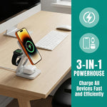 IW31 25W Foldable 3 in 1 Magnetic Wireless Fast Charger