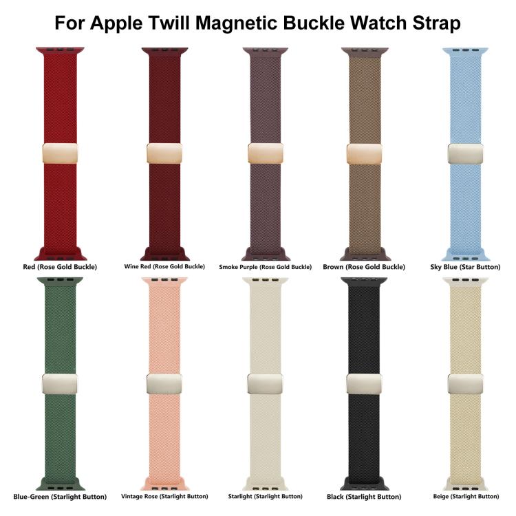 Pulseira de Relógio com Fivela Magnética e Textura Twill em Nylon xDfind, Para Apple Watch 42 / 44 / 45 / 46 / 49mm, Para Apple Watch 38 / 40 / 41 / S11 42mm