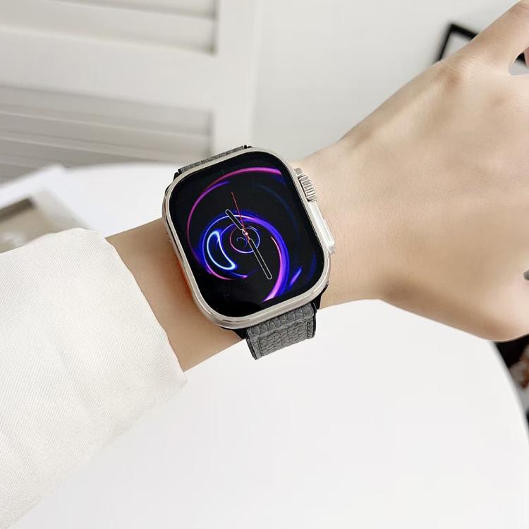 Pulseira de Relógio com Fivela Magnética em Pele Vegana com Textura Litchi xDfind, Para Apple Watch 42 / 44 / 45 / 46 / 49mm, Para Apple Watch 38 / 40 / 41 / S11 42mm