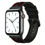 Pulseira de Relógio em Silicone com Trança Híbrida de Nylon Flame xDfind, Para Apple Watch 42 / 44 / 45 / 46 / 49mm, Para Apple Watch 38 / 40 / 41 / S11 42mm