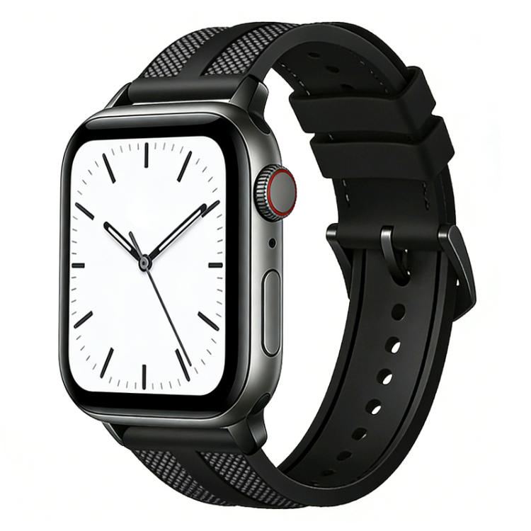 Pulseira de Relógio em Silicone com Trança Híbrida de Nylon Flame xDfind, Para Apple Watch 42 / 44 / 45 / 46 / 49mm, Para Apple Watch 38 / 40 / 41 / S11 42mm