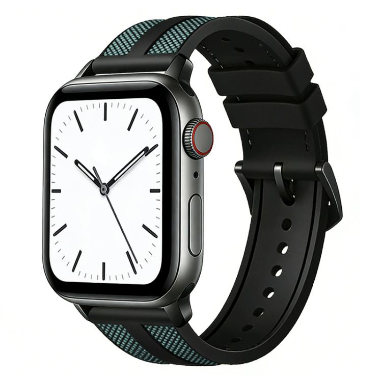 Pulseira de Relógio em Silicone com Trança Híbrida de Nylon Flame xDfind, Para Apple Watch 42 / 44 / 45 / 46 / 49mm, Para Apple Watch 38 / 40 / 41 / S11 42mm