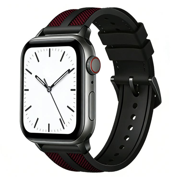 Pulseira de Relógio em Silicone com Trança Híbrida de Nylon Flame xDfind, Para Apple Watch 42 / 44 / 45 / 46 / 49mm, Para Apple Watch 38 / 40 / 41 / S11 42mm