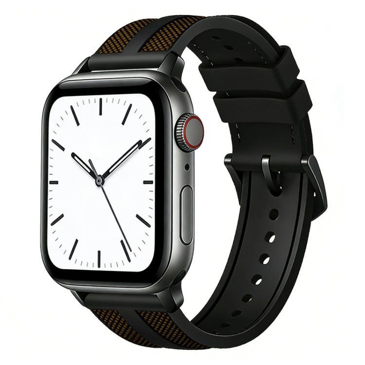 Pulseira de Relógio em Silicone com Trança Híbrida de Nylon Flame xDfind, Para Apple Watch 42 / 44 / 45 / 46 / 49mm, Para Apple Watch 38 / 40 / 41 / S11 42mm
