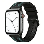 Pulseira de Relógio em Silicone com Trança Híbrida de Nylon Flame xDfind, Para Apple Watch 42 / 44 / 45 / 46 / 49mm, Para Apple Watch 38 / 40 / 41 / S11 42mm
