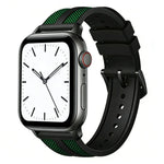 Pulseira de Relógio em Silicone com Trança Híbrida de Nylon Flame xDfind, Para Apple Watch 42 / 44 / 45 / 46 / 49mm, Para Apple Watch 38 / 40 / 41 / S11 42mm