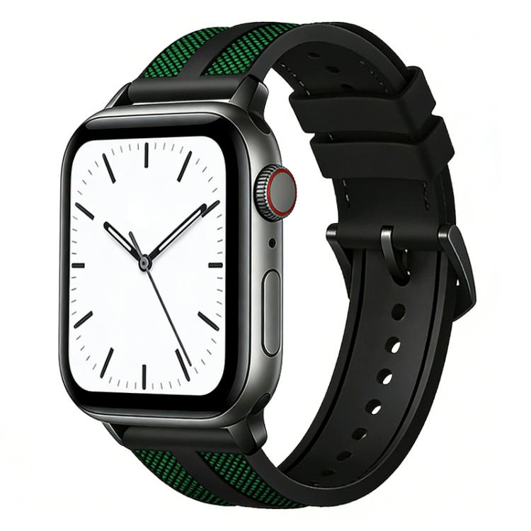 Pulseira de Relógio em Silicone com Trança Híbrida de Nylon Flame xDfind, Para Apple Watch 42 / 44 / 45 / 46 / 49mm, Para Apple Watch 38 / 40 / 41 / S11 42mm