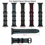Pulseira de Relógio em Silicone com Trança Híbrida de Nylon Flame xDfind, Para Apple Watch 42 / 44 / 45 / 46 / 49mm, Para Apple Watch 38 / 40 / 41 / S11 42mm