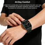 Pulseira de Relógio em Silicone com Trança Híbrida de Nylon Flame xDfind, Para Apple Watch 42 / 44 / 45 / 46 / 49mm, Para Apple Watch 38 / 40 / 41 / S11 42mm