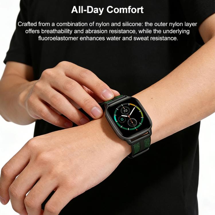 Pulseira de Relógio em Silicone com Trança Híbrida de Nylon Flame xDfind, Para Apple Watch 42 / 44 / 45 / 46 / 49mm, Para Apple Watch 38 / 40 / 41 / S11 42mm