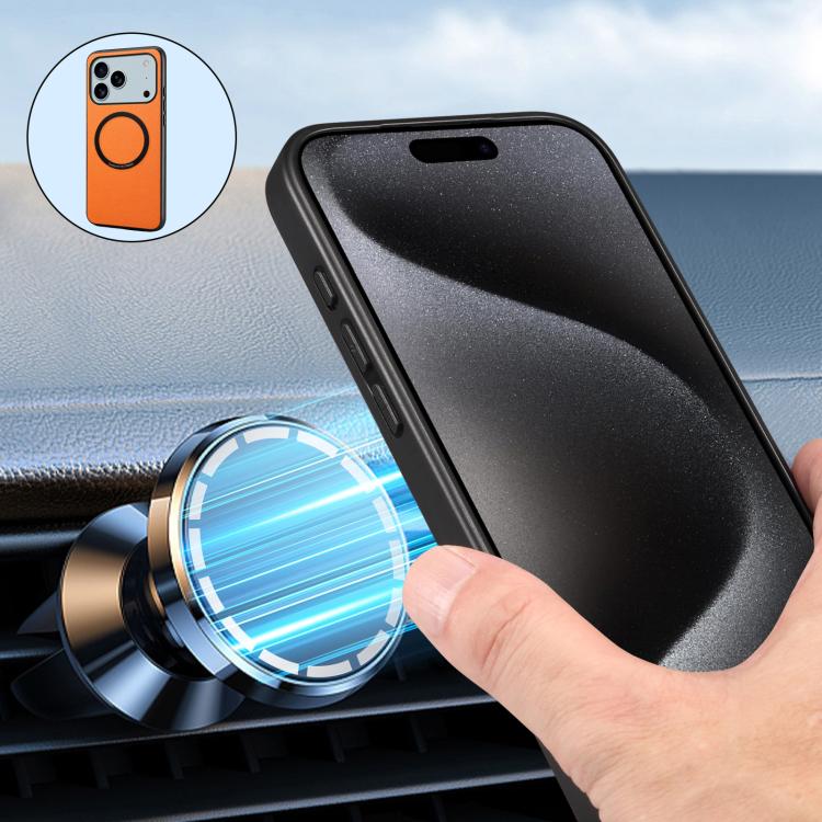 Capa para telemóvel magnética Denior A08 em pele vegana PU com textura de bezerro, Para iPhone 17 Pro Max, Para iPhone 17 Pro, Para iPhone 17, Para iPhone Air