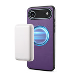 Capa para telemóvel magnética Denior A08 em pele vegana PU com textura de bezerro, Para iPhone 17 Pro Max, Para iPhone 17 Pro, Para iPhone 17, Para iPhone Air