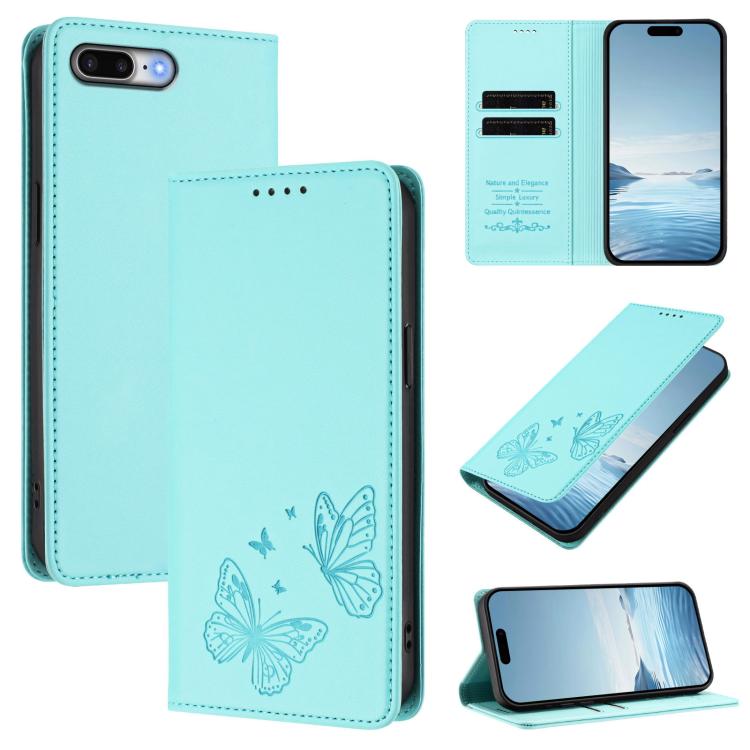 Capa para Telemóvel em Pele Vegana com RFID, Forte Íman Duplo Borboleta, Para iPhone X / XS, Para iPhone XR, Para iPhone XS Max, Para iPhone 8 Plus / 7 Plus