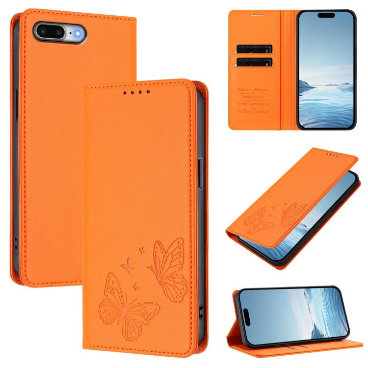 Capa para Telemóvel em Pele Vegana com RFID, Forte Íman Duplo Borboleta, Para iPhone X / XS, Para iPhone XR, Para iPhone XS Max, Para iPhone 8 Plus / 7 Plus