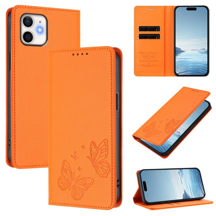 Capa para Telemóvel em Pele Vegana com RFID, Forte Íman Duplo Borboleta, Para iPhone 12 Pro Max, Para iPhone 11 Pro Max, Para iPhone 11, Para iPhone 11 Pro