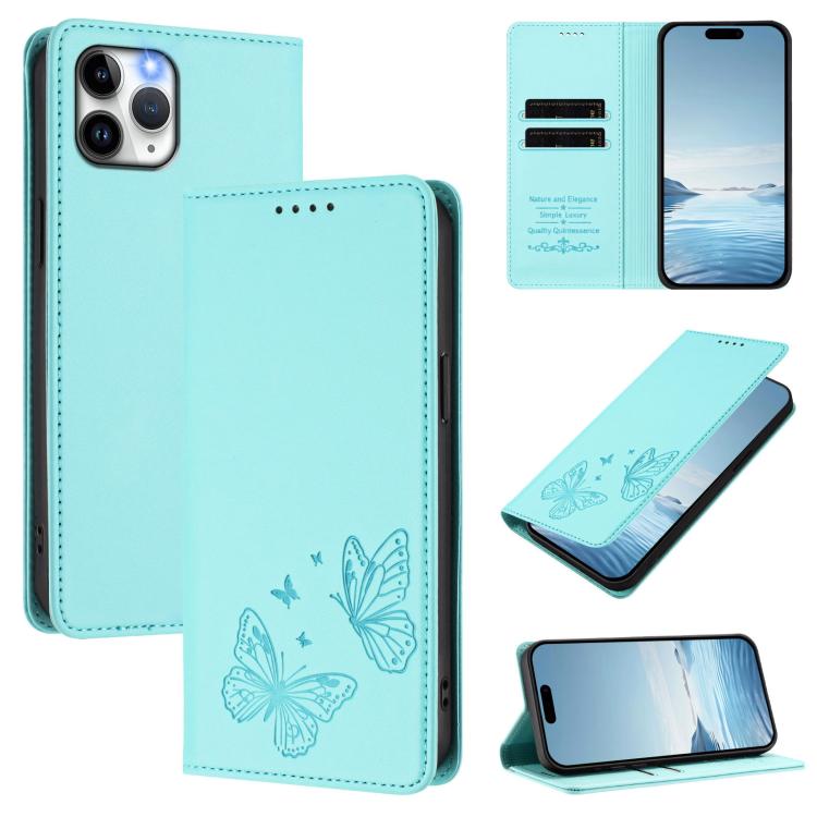 Capa para Telemóvel em Pele Vegana com RFID, Forte Íman Duplo Borboleta, Para iPhone 12 Pro Max, Para iPhone 11 Pro Max, Para iPhone 11, Para iPhone 11 Pro