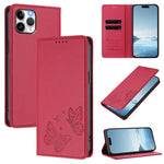 Capa para Telemóvel em Pele Vegana com RFID, Forte Íman Duplo Borboleta, Para iPhone 12 Pro Max, Para iPhone 11 Pro Max, Para iPhone 11, Para iPhone 11 Pro