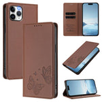 Capa para Telemóvel em Pele Vegana com RFID, Forte Íman Duplo Borboleta, Para iPhone 12 Pro Max, Para iPhone 11 Pro Max, Para iPhone 11, Para iPhone 11 Pro