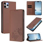 Capa para Telemóvel em Pele Vegana com RFID, Forte Íman Duplo Borboleta, Para iPhone 12 Pro Max, Para iPhone 11 Pro Max, Para iPhone 11, Para iPhone 11 Pro