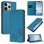 Capa para Telemóvel em Pele Vegana com RFID, Forte Íman Duplo Borboleta, Para iPhone 14 Pro Max, Para iPhone 13 Pro Max, Para iPhone 13 Pro, Para iPhone 12 / 12 Pro