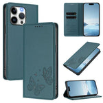 Capa para Telemóvel em Pele Vegana com RFID, Forte Íman Duplo Borboleta, Para iPhone 14 Pro Max, Para iPhone 13 Pro Max, Para iPhone 13 Pro, Para iPhone 12 / 12 Pro