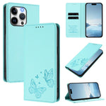 Capa para Telemóvel em Pele Vegana com RFID, Forte Íman Duplo Borboleta, Para iPhone 14 Pro Max, Para iPhone 13 Pro Max, Para iPhone 13 Pro, Para iPhone 12 / 12 Pro